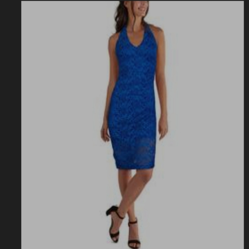 Royal blue crochet dress
